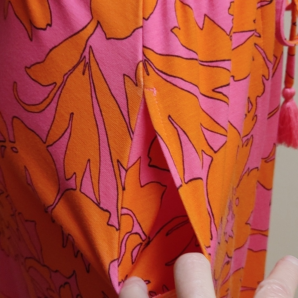 Isaac Mizrahi Live Pink Orange Knit Summer Dress M - Picture 8 of 12